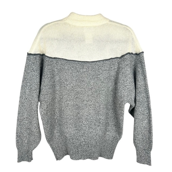 Vintage MISTER LEONARD Women's Size Large Embroidered Floral Gray Cream Sweater - Picture 4 of 6